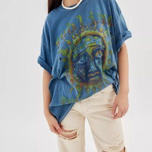Urban Outfitters Blue XL SUBLIME Distressed Oversized Relaxed Fit T-Shirt